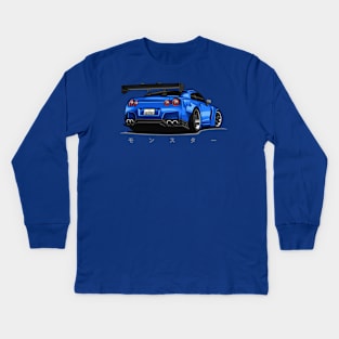 GTR R35 Body Kit (Blue) Kids Long Sleeve T-Shirt